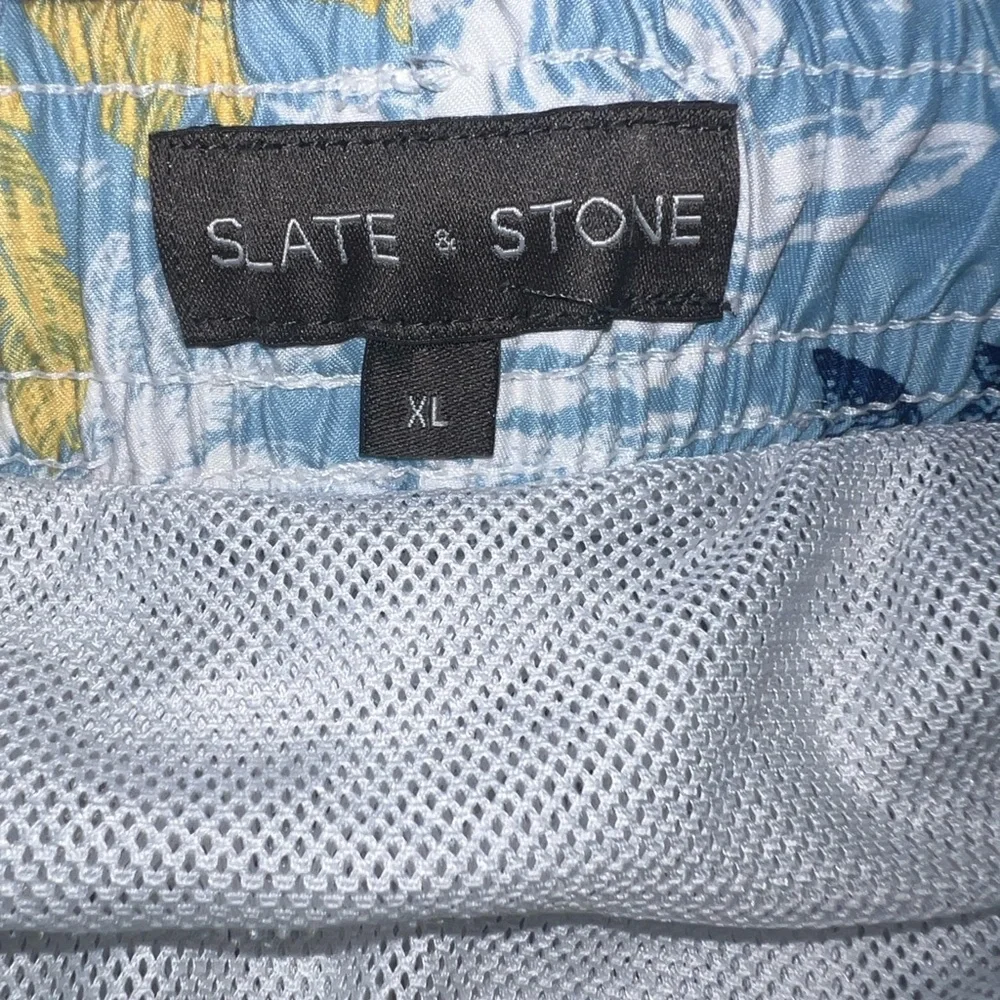 Slate & Stone Blue Tropical Novelty Print Swim‎ Trunks Size XL
